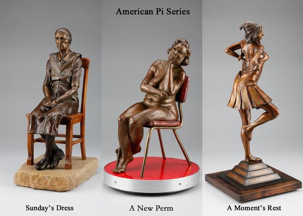American Pi Series
All 3 Sculptures
$12,000 (purchase all)
Each one is available individually.  : Figurative Bronze Sculptures : Ken Newman Sculptures | sculpture | bronze | wood | wildlifeart art | figurative sculpture | Idaho sculptor | animal art |