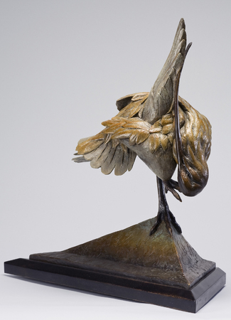 Composed - Curlew 
Bronze on Walnut
20x18x11
$3250 #7 or #8/22
 : Wildlife Bronze Sculptures : Ken Newman Sculptures | sculpture | bronze | wood | wildlifeart art | figurative sculpture | Idaho sculptor | animal art |