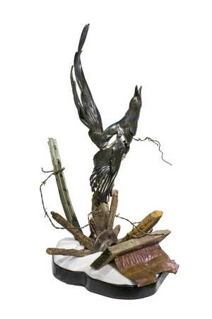 Defying the Wind - Oak on Mixed Media Call for pricing : Wood Wildlife Sculptures : Ken Newman Sculptures | sculpture | bronze | wood | wildlifeart art | figurative sculpture | Idaho sculptor | animal art |