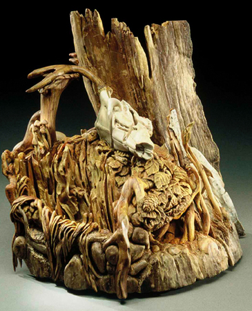 1.75 sqft of Forest Floor - Aspen 
Call for pricing : Wood Wildlife Sculptures : Ken Newman Sculptures | sculpture | bronze | wood | wildlifeart art | figurative sculpture | Idaho sculptor | animal art |