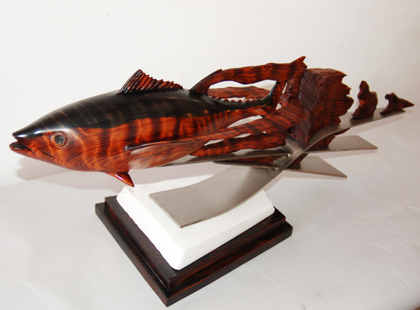 Rippled Speed - Albacore
Curly Redwood on Steel : Small Selection of Sold Sculptures : Ken Newman Sculptures | sculpture | bronze | wood | wildlifeart art | figurative sculpture | Idaho sculptor | animal art |