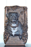 Bronze Lab Relief installed on stone in Idaho - © Ken Newman Sculptures 2026