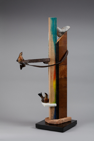 Collaboration with Liana Sofia Tumino 2014 Oil/Walnut - Bronze/Frescoes - Steel/Marble : Small Selection of Sold Sculptures : Ken Newman Sculptures | sculpture | bronze | wood | wildlifeart art | figurative sculpture | Idaho sculptor | animal art |