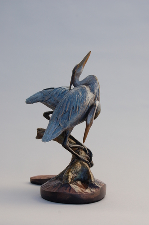 Unity - Two Great Blue Herons
11x8x7 Bronze - Bases Vary
#14/22 : Wildlife Bronze Sculptures : Ken Newman Sculptures | sculpture | bronze | wood | wildlifeart art | figurative sculpture | Idaho sculptor | animal art |