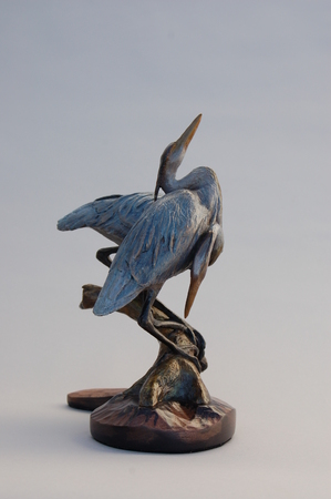 Unity - Two Great Blue Herons
11x8x7 Bronze - Bases Vary
Orders #15 and #16 at Foundry : Wildlife Bronze Sculptures : Ken Newman Sculptures | sculpture | bronze | wood | wildlifeart art | figurative sculpture | Idaho sculptor | animal art |