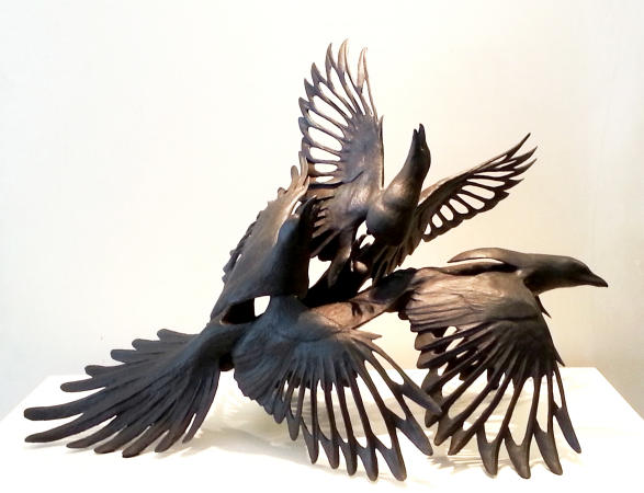 Mischief and Plunder 8/11
Not yet Cast 
Birchwood Casey Black Patina
ORDER ONLY 12-14weeks : Wildlife Bronze Sculptures : Ken Newman Sculptures | sculpture | bronze | wood | wildlifeart art | figurative sculpture | Idaho sculptor | animal art |