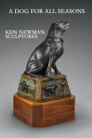 A Dog for All Seasons
#4/11 52"Tx23"Wx23"D

Bronze on Walnut rolling and turning base shown 
With or without base
 - © Ken Newman Sculptures 2025