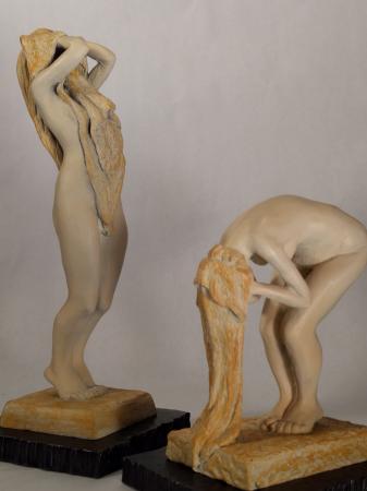 Essential and Opulence #on Beige Patina on Steel Bases
Orders only  : Figurative Bronze Sculptures : Ken Newman Sculptures | sculpture | bronze | wood | wildlifeart art | figurative sculpture | Idaho sculptor | animal art |
