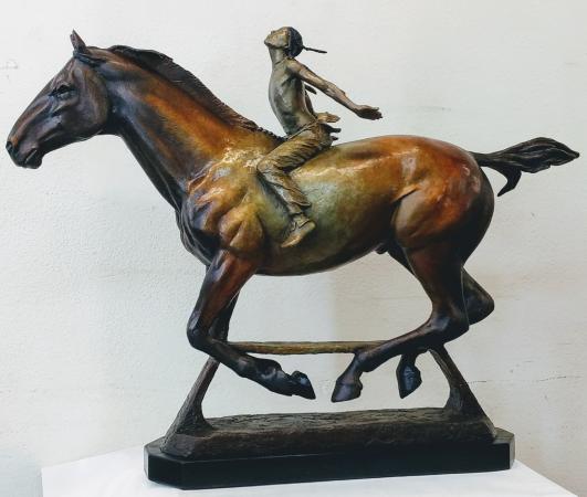 Pure Freedom - 1/4 life
Patinas vary from contemporary to traditional. Edition of 22, Unique patinas are available upon request. : Exploring the Native American Culture Through Sculpture : Ken Newman Sculptures | sculpture | bronze | wood | wildlifeart art | figurative sculpture | Idaho sculptor | animal art |