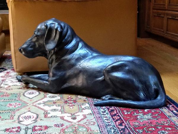 Contemplation - Lab/Hound Commission 1/1  : Small Selection of Sold Sculptures : Ken Newman Sculptures | sculpture | bronze | wood | wildlifeart art | figurative sculpture | Idaho sculptor | animal art |