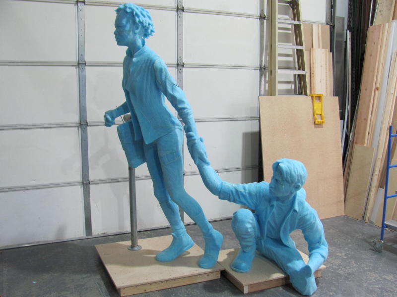 1-1/4 foam enlargement ready to rasp and texture with clay.