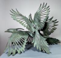 Mischief and Plunder - Magpies Orders Only
Bronze Tabletop 
Verde Patina  #7/11


 - © Ken Newman Sculptures 2026