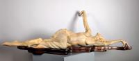The Stretch on unique walnut or marble base. Edition of 22 - © Ken Newman Sculptures 2026
