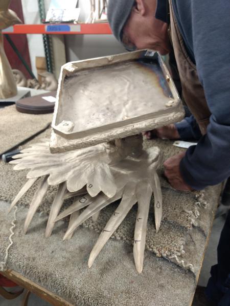 Work in Progress Raven's Domain at Foundry - Metal Chasing today : Works in Progress : Ken Newman Sculptures | sculpture | bronze | wood | wildlifeart art | figurative sculpture | Idaho sculptor | animal art |