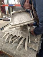 Work in Progress Raven's Domain at Foundry - Metal Chasing today - © Ken Newman Sculptures 2026