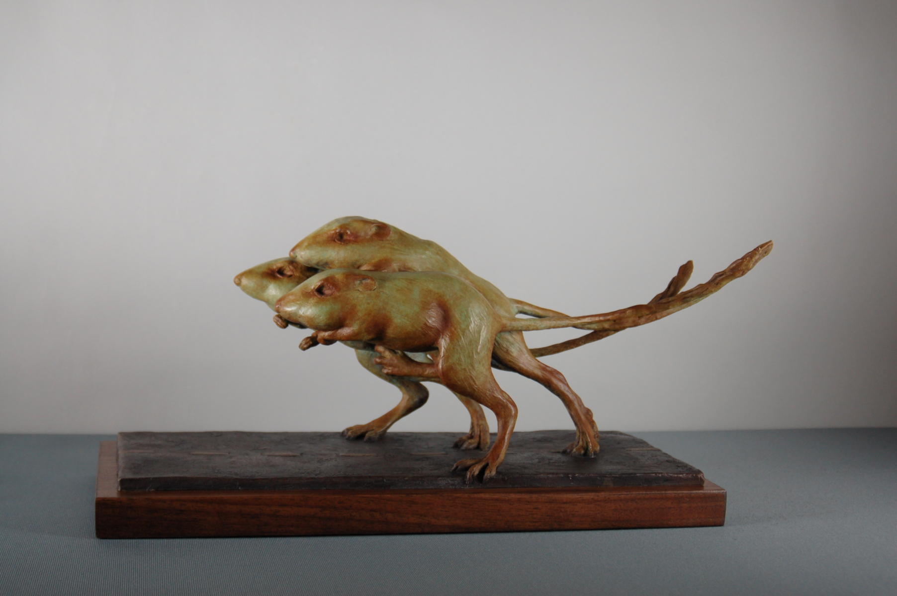 The Rat Race #12/22
A Reflection on Kangaroo Rats and Humans...  $4500 : Wildlife Bronze Sculptures : Ken Newman Sculptures | sculpture | bronze | wood | wildlifeart art | figurative sculpture | Idaho sculptor | animal art |